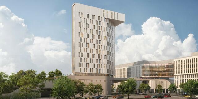 Der Baustart für den 60 Meter hohen "Hafenturm" ist für Anfang 2023 geplant. | Foto: Fleißner &amp; Partner/Pichler &amp; Traupmann Arch