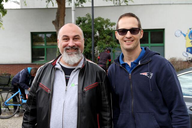 Gemeinderat Martin Franta (re.) leitet "NÖ radelt" in Stockerau. | Foto: Friedrich Doppelmair