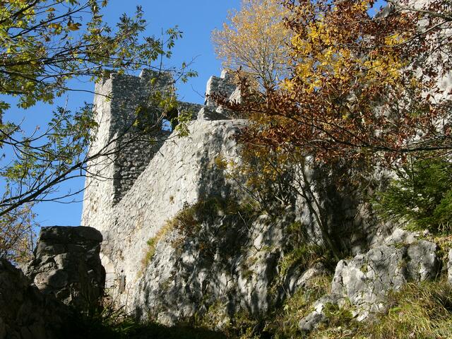 Die Burgruine Wartenfels im Herbstlicht beim Anstieg.  | Foto: Thomas Neuhold