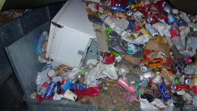 Typischer Restmüll vom Grazer Stadtpark. 
Der Fotograf hat sich erlaubt - einen Blick unter die Abdeckplane zu werfen... 
Diesaml ist sogar ein Kühlschrank dabei :-o
So ein Foto sollte eigentlich nicht an die Öffentlichkeit gelangen - oder?