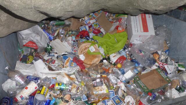 Typischer Restmüll vom Grazer Stadtpark. 
Der Fotograf hat sich erlaubt - einen Blick unter die Abdeckplane zu werfen... 
So ein  Foto sollte eigentlich nicht an die Öffentlichkeit gelangen - oder?