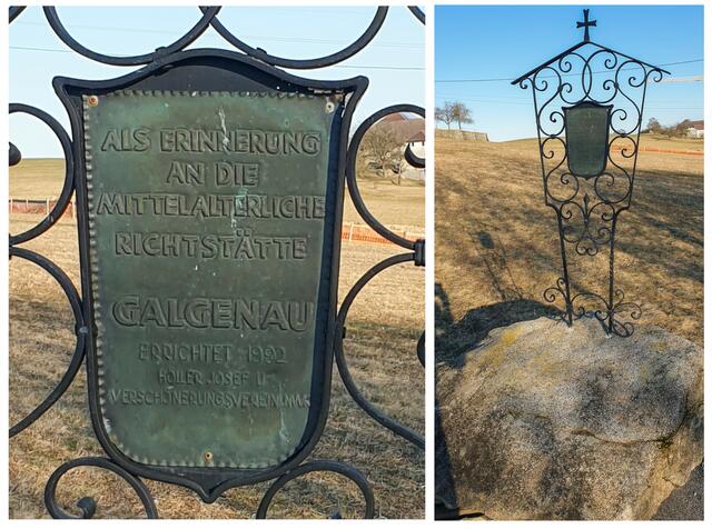 1992 wurde das Denkmal von Josef Höller und dem Verschönerungsverein Niederwaldkirchen, zur Erinnerung an die sich hier in der Galgenau befindliche Richtstätte, errichtet. | Foto: Foto: Topothek Niederwaldkirchen/Falkinger