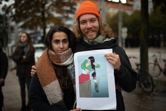 Demonstration gegen die fundamentalistische Unterdrückung von Frauen im Iran. | Foto: Lisa-Maria Thalmayr