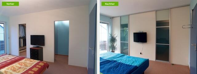 Das exakt nach Maß gefertigte PORTAS-Gleittürensystem, das nicht nur eine optimale Raumnutzung erlaubt sondern auch nahezu sämtliche Gestaltungswünsche erfüllt. | Foto: per/Portas