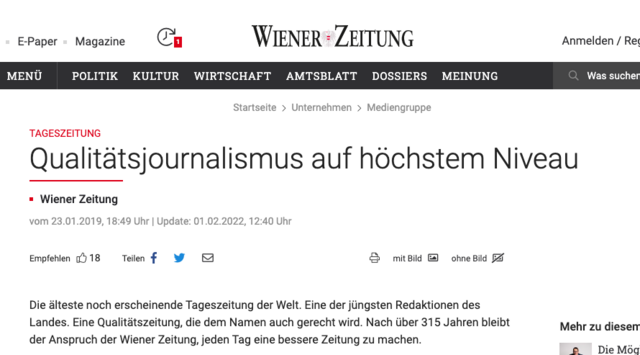 Spricht die Vorsitzende der Gewerkschaft GPA, Barbara Teiber, über die jüngsten Pläne der Regierung zur "Wiener Zeitung", bezeichnet sie diese als "Schlag gegen hochwertigen Qualitätsjournalismus". | Foto: Screenshot Wiener Zeitung