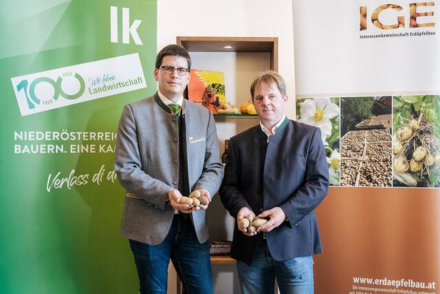 LK NÖ Vizepräsident Lorenz Mayr, IGE-Obmann Franz Wanzenböck | Foto: LK NÖ/Georg Pomaßl