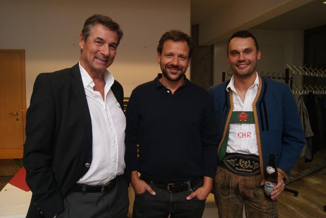 Hatten sichtlich Spaß: v.l VizeBM Burkhard Kreutz, BM Florian Riedl und Bendlstoaner-Obmann Christoph Riedl