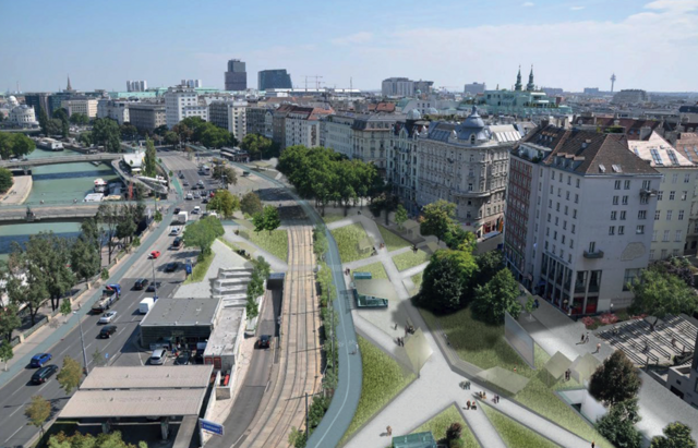 Geht es nach der Wirtschaftskammer Wien soll der Schwedenplatz schon bald so aussehen. | Foto: Screenshot FürWien 27 - Masterplan Innere Stadt