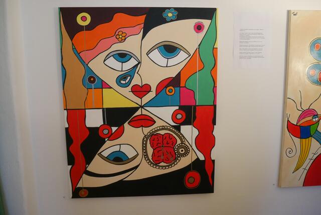 Mit diesem Gemälde "Rotating Hourglass" gewann Tünde Wagner zwei Preise in Barcelona und London. | Foto: Carina Fröhlich