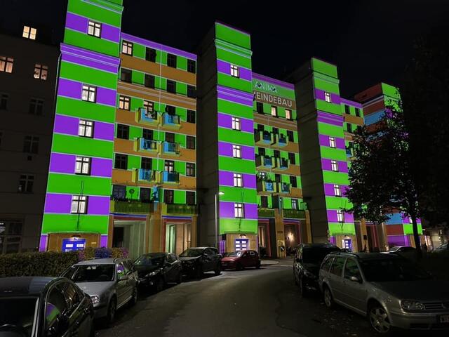 Farbkompositionen ließen die Fassade des Engelshofs dreidimensional erscheinen. | Foto: BV 20