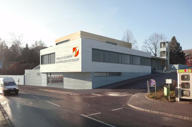 So soll es künftig aussehen: Visualisierung des neuen Feuerwehrhauses in Kritzendorf, geplant vom Architekturbüro Schermann &amp; Stolfa | Foto: Architekturbüro Schermann &amp; Stolfa