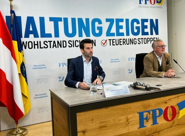 FPÖ NÖ-Klubchef Udo Landbauer präsentiert den "Aktionsplan für leistbares Wohnen in NÖ" | Foto: FPÖ NÖ