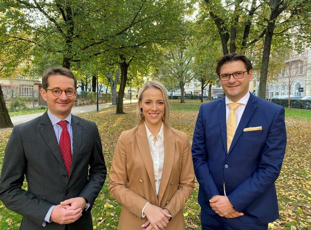 Paul Pasquali, Sophie Valtiner und Gerald Radner (v.l.) starten in ihre Ämter als Vorsitzende der verschiedenen Ausschüsse des Bezirksparlaments. | Foto: BV1