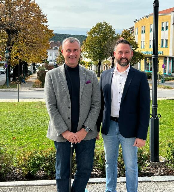 Die beiden FPÖ-Gemeinderäte Norbert Hofer und Christoph Theiler haben einige Projektanfragen. | Foto: FPÖ Pinkafeld