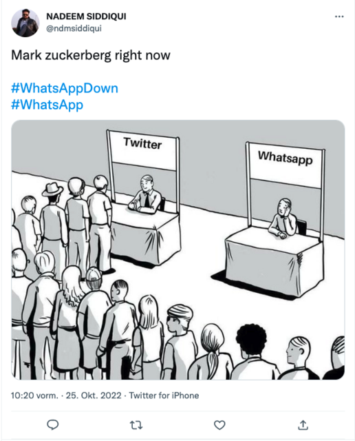 Zu welchem Nachrichtendienst, wenn kein WhatsApp mehr geht?  | Foto: Screenshot/Twitter