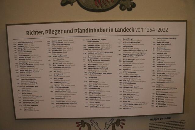 Sämtliche Richter und Pfleger sind seit dem Jahre 1254 auf Schloss Landeck angeführt. | Foto: Othmar Kolp