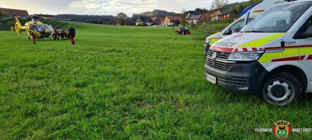 Der Rettungshubschrauber musste einen Schwerverletzten nach Graz bringen. | Foto: FF Ligist