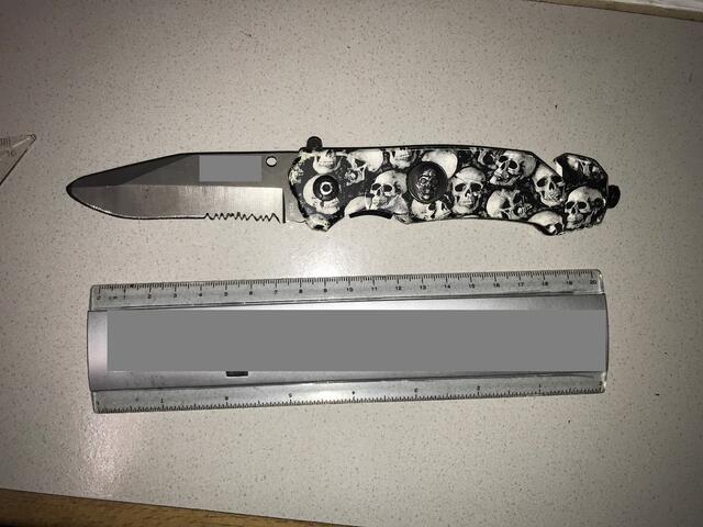 Am Bahnhof wurde mit diesem Messer eine Frau bedroht. | Foto: LPD Wien
