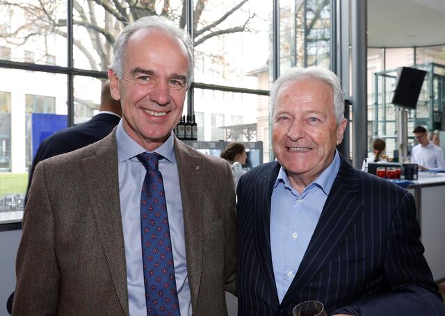 RLB OÖ-Aufsichtsratsvorsitzender Volkmar Angermeier, Ex-ÖFB-Präsident Leo Windtner | Foto: RLB OÖ/Strobl