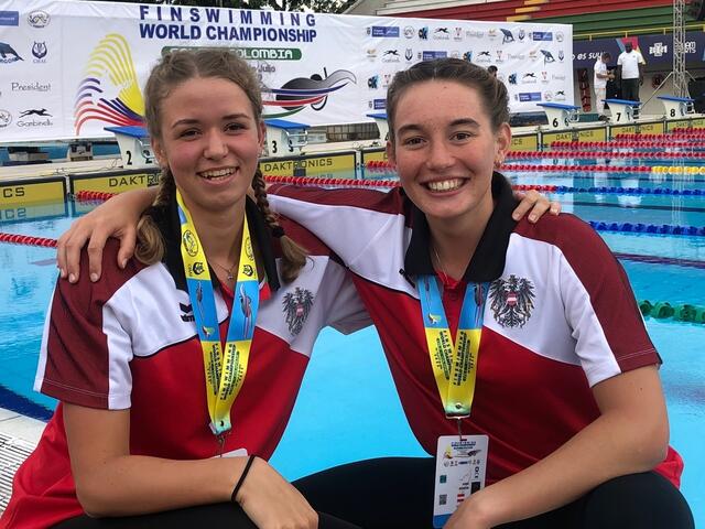 Vanessa Leirich (links) und Anna Benigni waren für Österreich auch bei der WM im Einsatz. | Foto: Vienna Dolphins