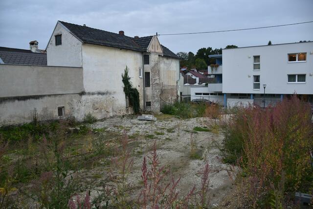 Ehmaliges Laska-Areal in der Greiner Hauptstraße. Der Ortsbildbeirat des Landes ist hier gegen ein viergeschossiges Bauprojekt. Daher wird es eine negative Stellungnahme des Bürgermeisters geben.  | Foto: Robert Zinterhof