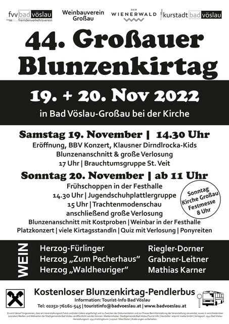 Feierlaune Blunzenkirtag in Bad VöslauGroßau am 19. November Baden