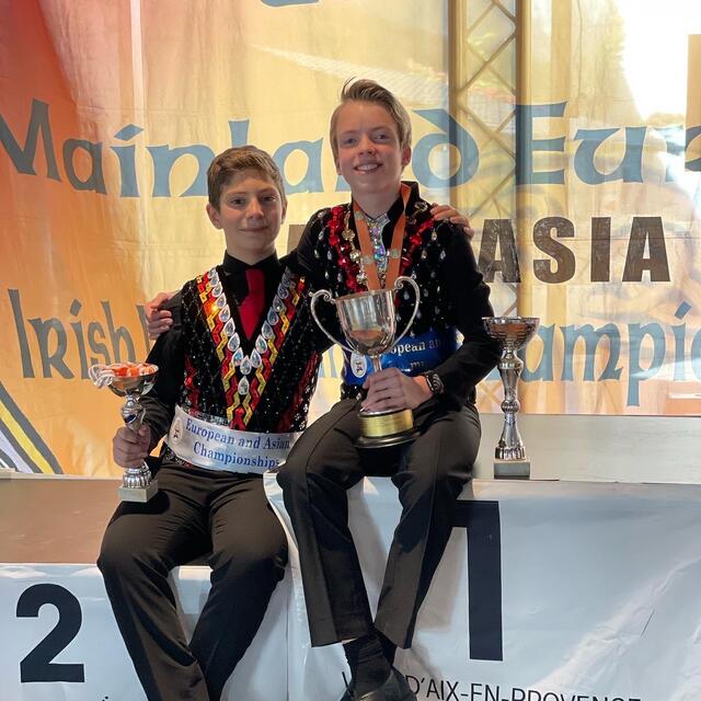 Die Top Boys Aleksander (Vizeeuropameister) und Felix (Europameister)
 | Foto: Cunningham Academy Austria - Irischer Tanzsportverein