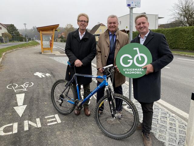 Bürgermeister Werner Höfler, Landeshauptmann-Stellvertreter Anton Lang und Gleisdorfs Vizebürgermeister Thomas Reiter. | Foto: Stadtmarketing Gleisdorf