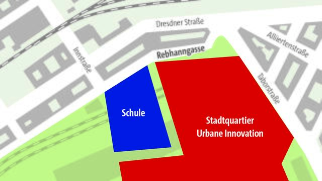 Von der Rebhanngasse kann man künftig zum neuen Nordwestbahnhof fahren. Für eine Verkehrsberuhigung soll eine Einbahn sorgen.
| Foto: Plan: APA, Grafik: Viktoria Heidrich-Brandl