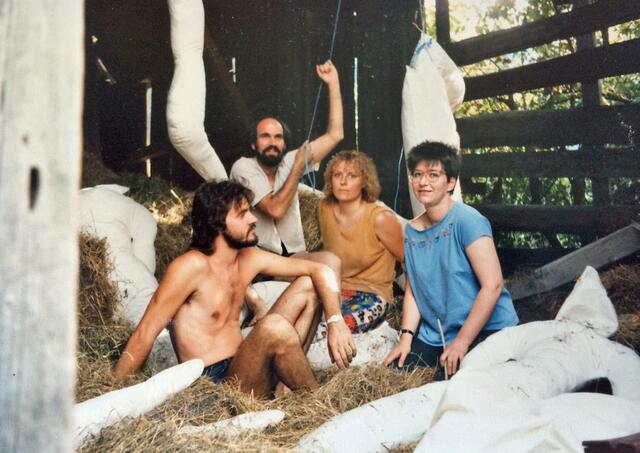 "LeobART"-Symposion 1986 in Leoben (v.l. Santoni, Rewo, ARTomitsch und E. Baumgartner) | Foto: ART