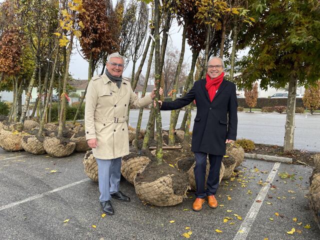 Bürgermeister von Grafenwörth Alfred Riedl und Andreas Kogler. | Foto: Victoria Edlinger