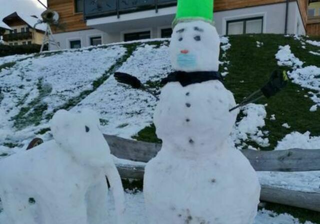 Schneemann oder -frau und jüngst auch Schneetiere bauen. Das ist fast überall in Salzburg möglich. Man braucht nicht viele Dinge dazu: Schnee (nicht pulvrig, sondern klebrig); Eimer oder Topf als Hut; eine Karotte als Nase; Steine als Augen und Knöpfe; Zweige für den Mund. | Foto: Marion Prodinger