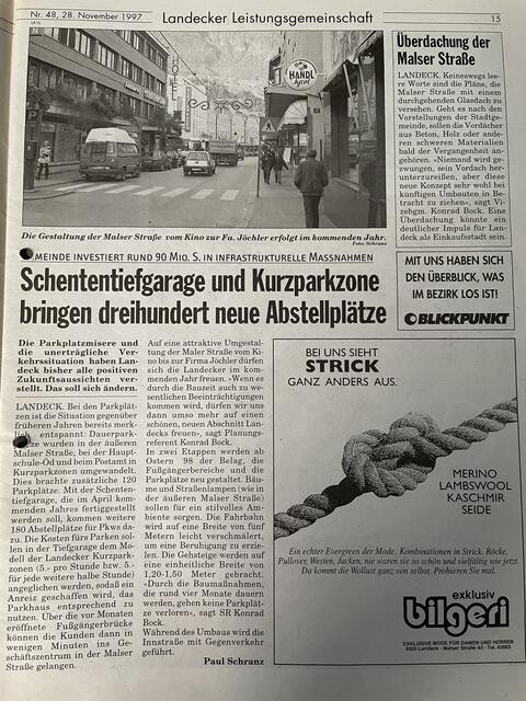 Artikel in der "Blickpunkt" Ausgabe vom 28. November 1997. | Foto: Blickpunkt Archiv