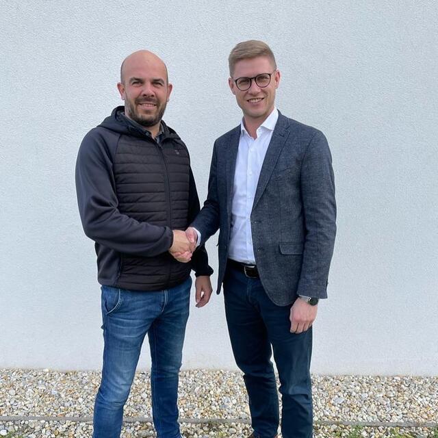 Patrik Fazekas (li.) besuchte Bürgermeister Joachim Raser in Markt Allhau.  | Foto: ÖVP Burgenland