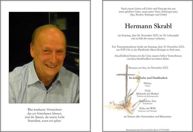 Hermann Skrabl ✝︎ 26. November 2022