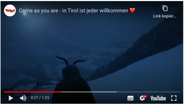 "Come as you are - in Tirol ist jeder willkommen". Das Werbevideo, das in der Kritik steht. | Foto: Screenshot: youtube