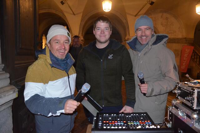Harald Wieser, Tontechniker Roman Altersberger und Joschi Peharz