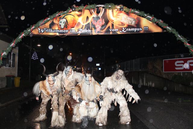Trotz Schlechtwetters versprühten die 13 Krampusgruppen in Stallhofen teuflisches Flair. | Foto: Lederer