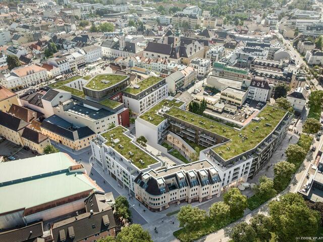 So soll das Millionenprojekt in St. Pölten am ehemaligen Leiner Areal aussehen. SIGNA wird dieses nicht umsetzen: Es wurde an die SÜBA AG verkauft | Foto: Zoom VP