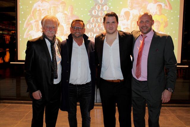 Franky Brandl, Schriftführer des DSV Leoben, neuer Sponsor Helmut Kaltenegger von der GGMT Revolution Vertriebs GmbH, DSV-Obmann Mario Bichler und Thomas Pfeiffer, Mitgesellschafter von Kaif Energy, haben große Zukunftspläne für den DSV Leoben. | Foto: RegionalMedien Steiermark
