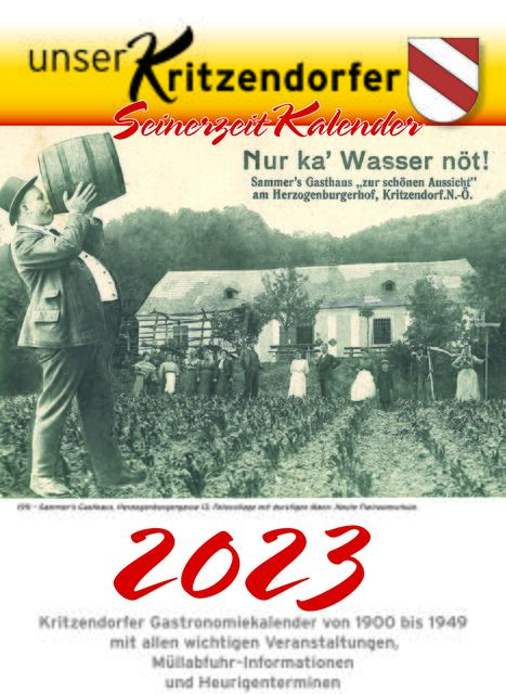 1911 - Sammer's Gasthaus, Herzogenburgergasse 13. Fotocollage mit durstigen Mann. Heute Freiraumschule. | Foto: unserkritzendorf.at
