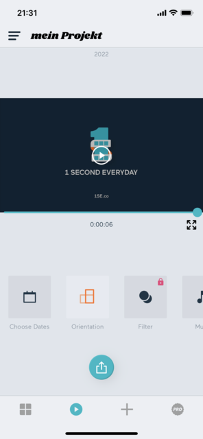 Das neue Jahr ist die Zeit der guten Vorsätze - warum nicht gleich zu Silvester mit dem Führen eines Videotagebuchs beginnen? Mit der App "1 Second Everyday - Video Diary" entsteht aus einem täglichen Foto ein Video.  | Foto: Screenshot