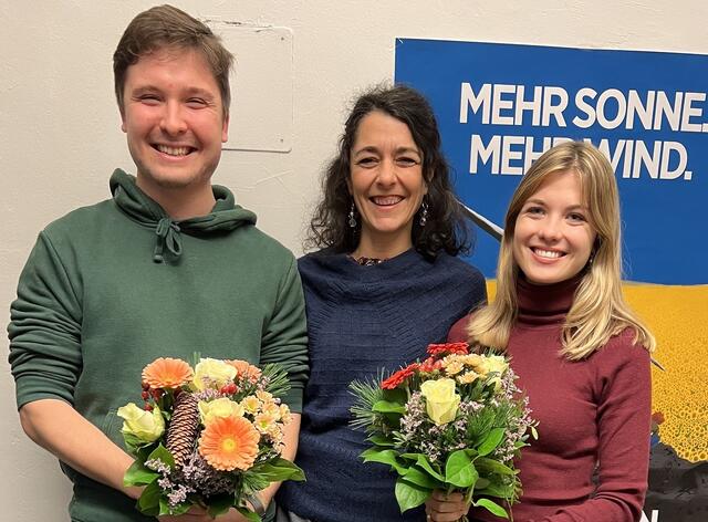 Landeskongress: Karl Reimer, Sandra Krautwaschl und Anna Binder | Foto: Grüne Steiermark