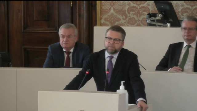 "Von der Opposition nichts Neues", verteidigte SPÖ-Klubobmann Hannes Schwarz das Landesbudget. | Foto: screenshot/Landtag Steiermark