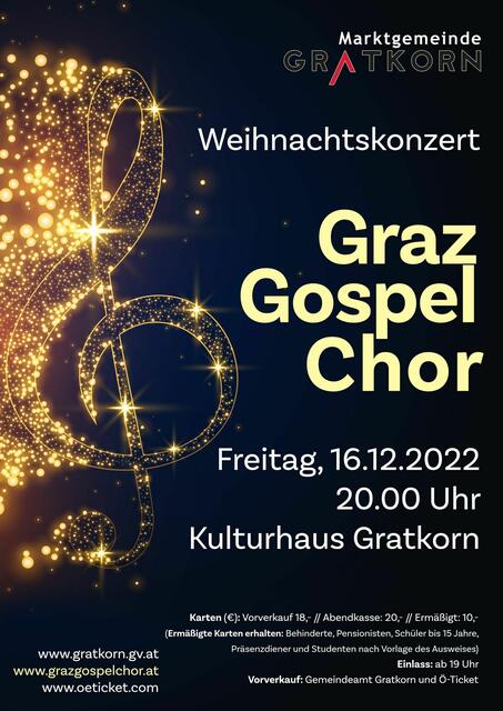 Der Grazer Gospelchor bringt Weihnachtsstimmung nach Gratkorn.
