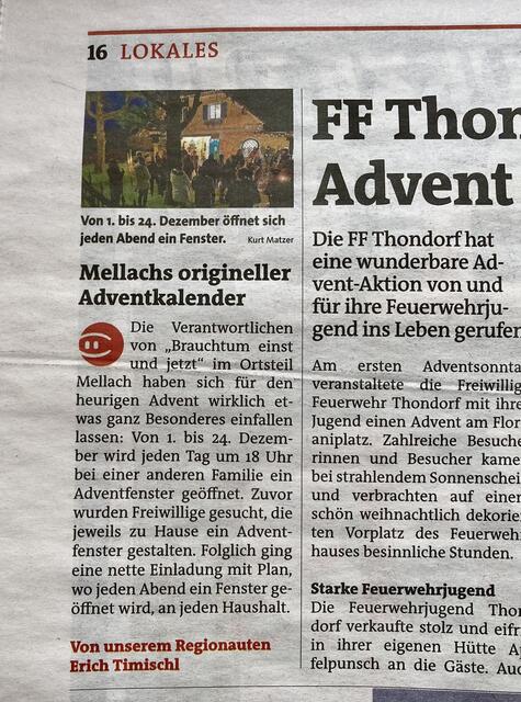 Heute, am 14. Dezember, in der Woche Graz-Umgebung