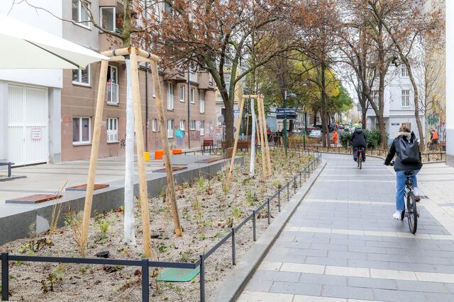 So schaut der Radweg beim Lisette-Model-Platz jetzt aus. | Foto: Christian Fürthner/PID