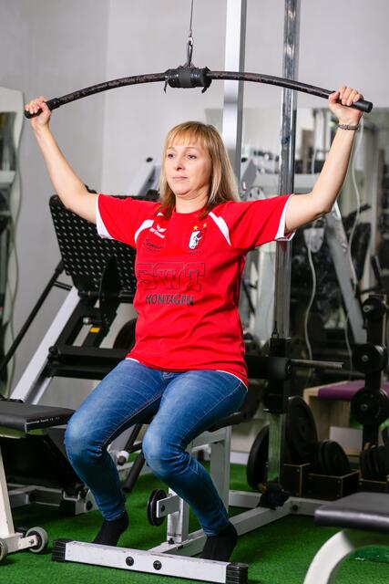 Beim Training im Fitnessraum. | Foto: Andreas Huber