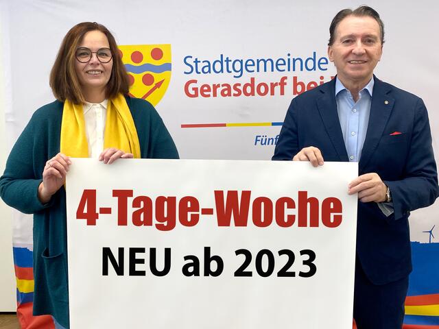 Stadtamtsdirektorin Gerda Hirschhofer und Bürgermeister Alexander Vojta positionieren ihre Stadtgemeinde als innovativen Dienstgeber. | Foto: Stadtgemeinde Gerasdorf