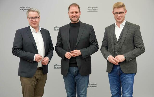 ÖVP-Bilanzpressekonferenz mit Klubobmann Markus Ulram, Landesparteiobmann Christian Sagartz und Landesgeschäftsführer Patrik Fazekas | Foto: ÖVP